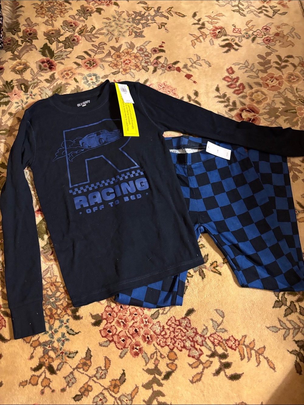 Old Navy Blue Racing Pajama Set - Navy and Royal Blue